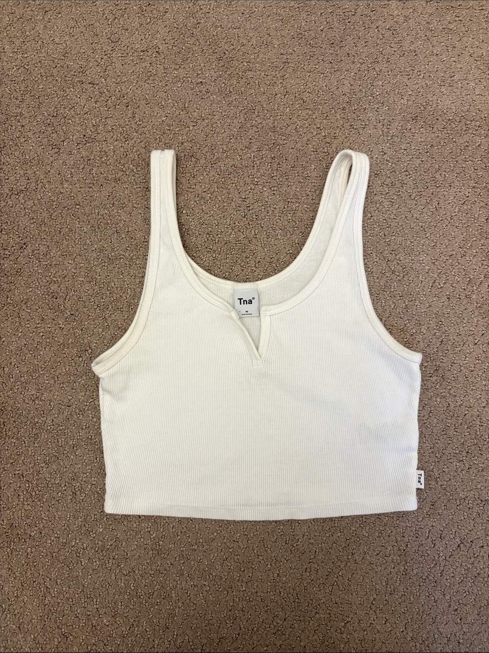 TNA Women's Ribbed V-Neck Cropped Tank